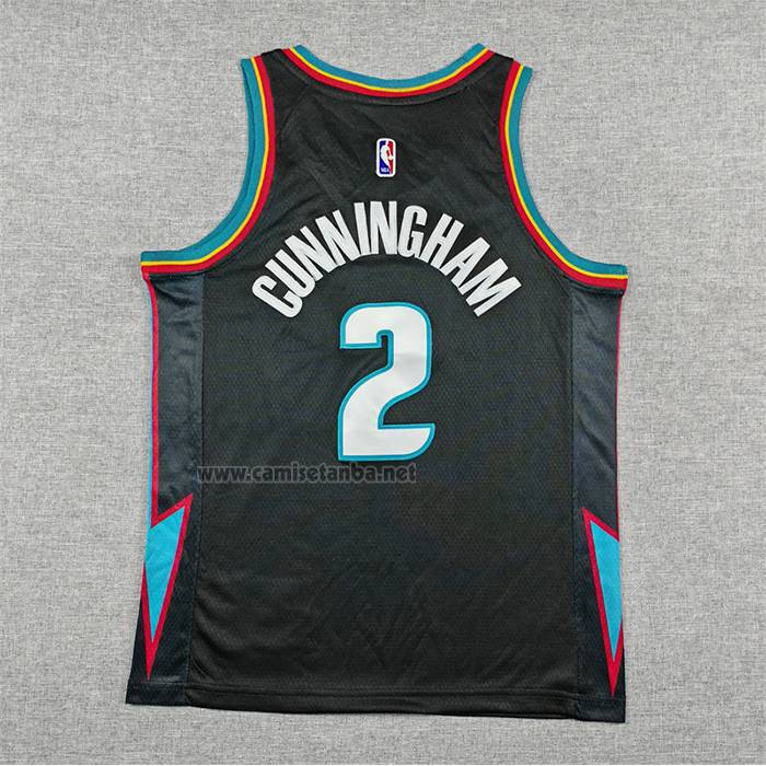 Camiseta Nino Detroit Pistons Cade Cunningham NO 2 Ciudad 2025-26 Negro